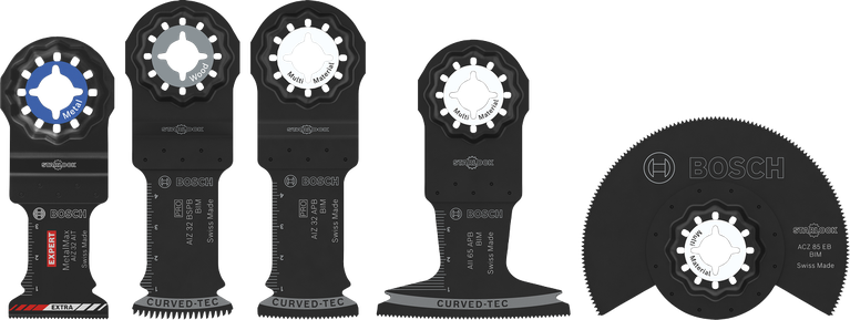 „Bosch“ pjovimo rinkinys, 5 dalių, skirtas daugiafunkciam pjūklui.